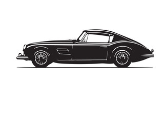 Obraz premium Classic Vintage Style Car Silhouette with a Retro Design Look. Stylized Illustration of a Classic Vintage Car.