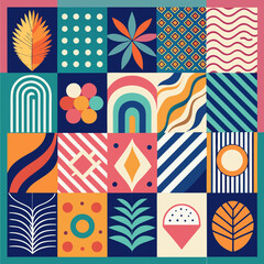 Obraz premium Geometric Patterns and Abstract Shapes colorful