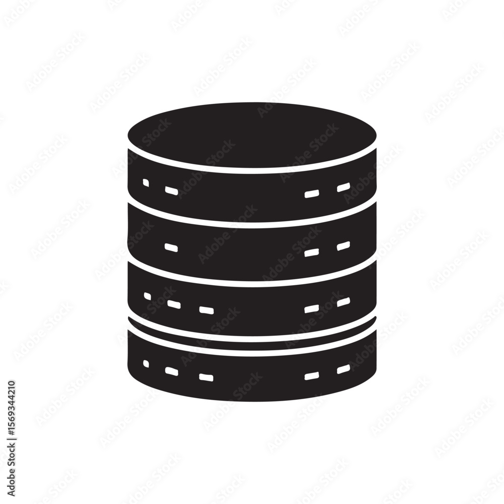Fototapete Database icon. simple thin line vector icon on white background