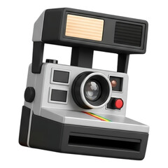 Retro Polaroid Camera 3d icon transparent background	
