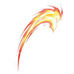 fire slash effect on transparent background	
