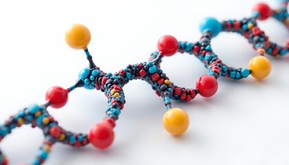 the subject of the image is an object resembling a molecular structure, set against a bright surface