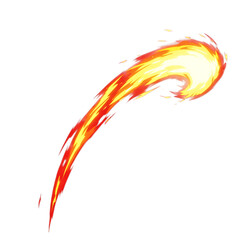 fire slash effect on transparent background	
