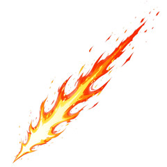 fire slash effect on transparent background	
