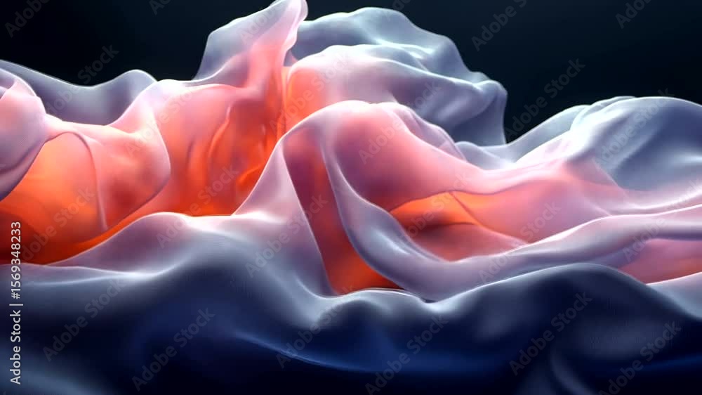 Poster abstract fluid motion background animation with smooth organic textures and glowing highlights