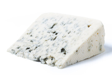 Piece of Blue Cheese isolated on white background