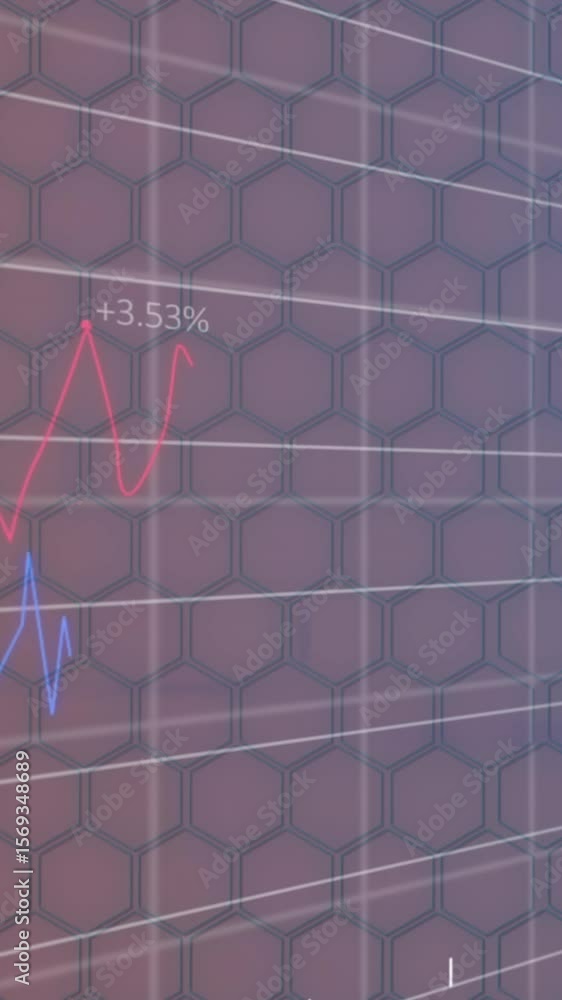 Poster animation of data processing on white background