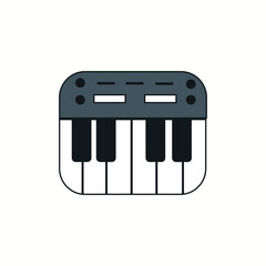 simple icon of piano musical instrument Vector
