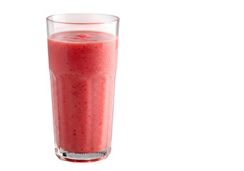 Refreshing Strawberry Smoothie in a Tall Glass isolated on transparent background