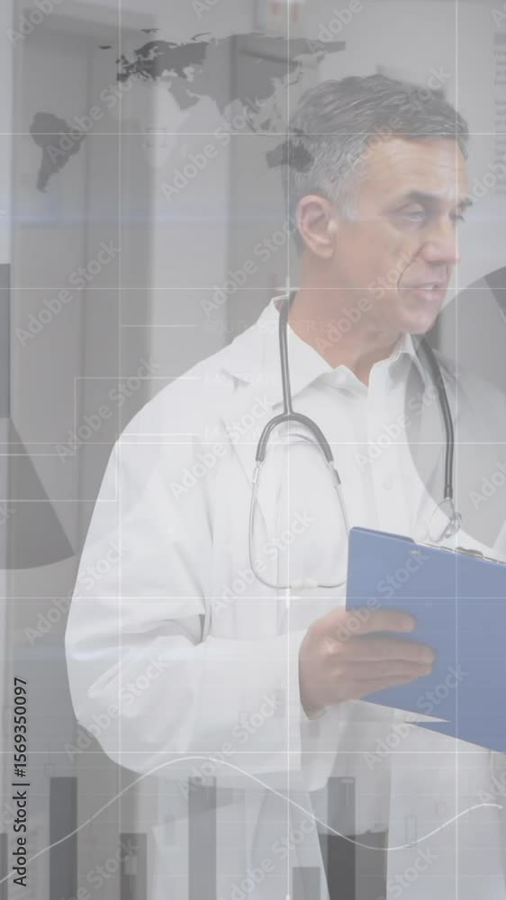 Poster animation of data processing over diverse doctors