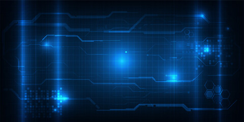 Abstract futuristic digital technology background and digital circuit communications for hi tech advertising and game artwork.	