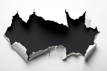 Torn paper revealing black background with jagged edges
