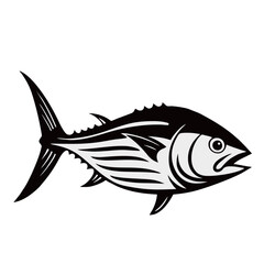 silhouette photo of tuna fish on a white background