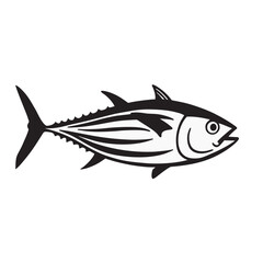 silhouette photo of tuna fish on a white background