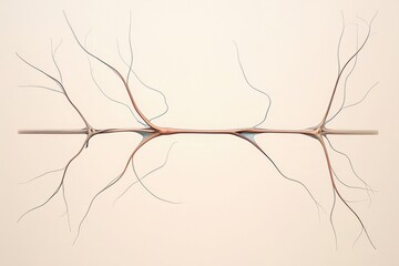 Digital illustration of two superimposed cross sections of the nervous system