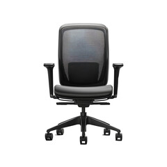 Fototapeta premium Modern Black Ergonomic Office Chair on White Background