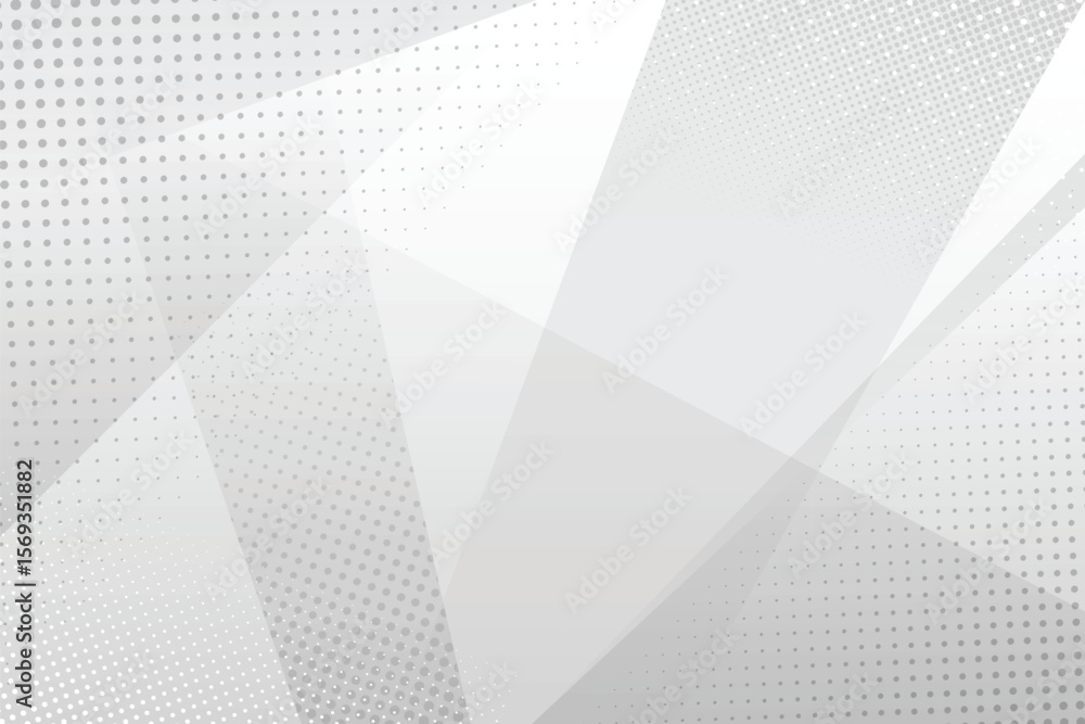 Aufkleber abstract white background with geometric shapes and halftone pattern creating a modern design isolat