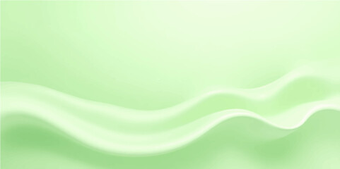 Abstract green and blue wave background with smooth flowing silk texture and soft satin design