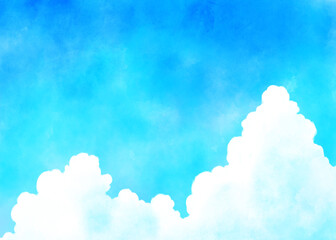 爽やかな青空と夏の雲