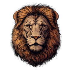 Vibrant Lion Portrait - Wild Animal Illustration