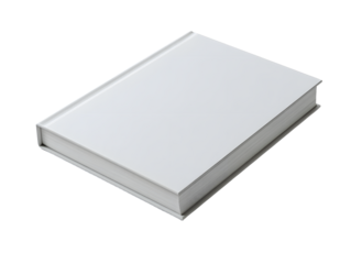 Blank book cover mockup on a white background, ideal for presenting book designs or eBook covers