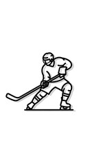 Obraz premium Hockey player illustration ice sport game team athlete competition activity equipment stick skating rink 100