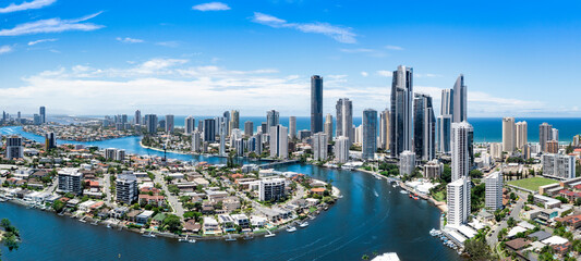 Surfers Paradise and Chevron Island panorama