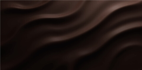 Dark brown flowing wave abstract background with smooth silky texture in rich luxurious tone