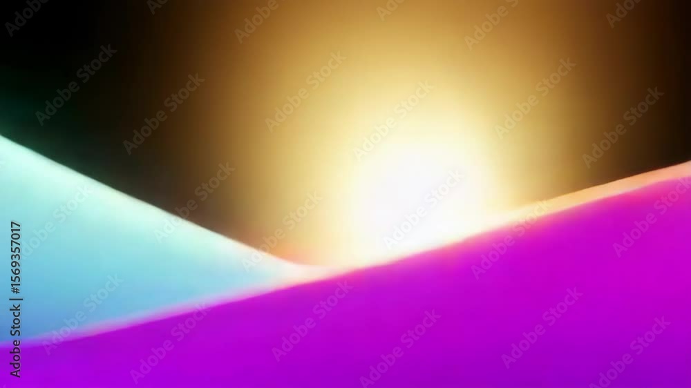 Poster a vibrant abstract background features a colorful gradient wave design with a smooth, flowing textur