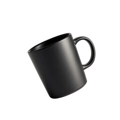 Black mug isolated on transparent background