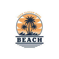 Obraz premium Beach logo design vector template