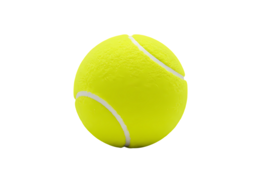 The Lone Tennis Ball A Study in Yellow isolated on transparent background