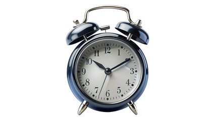 Classic Black Alarm Clock Isolated on Transparent Background