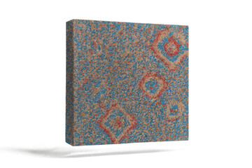 Textured doormat with abstract geometric pattern isolated on transparent background
