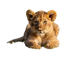 Fototapeta premium Lion cub and two lionesses of different ages in natural wildlife setting