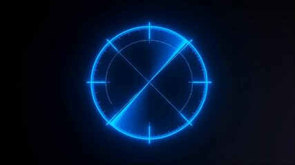 Abstract technology glowing blue radar screen animation digital scan interface - Powered by Adobe