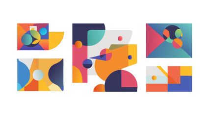 Abstract geometric shapes design vector illustration modern art background template for presentation design