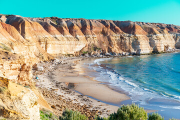 Maslin Beach offers a rare moment of winter sunshine, drawing visitors to its golden sands.