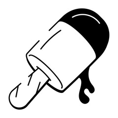 A drawing style icon depicting sweet popsicle
