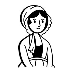  A sketchy style icon showing austen portrait
