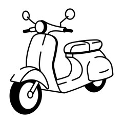 A sketchy style icon representing mod scooter  © Vectors Market