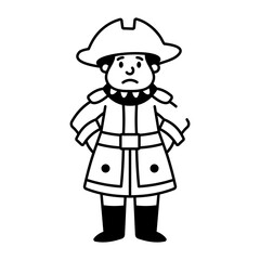 A sketchy style icon depicting beefeater uniform
