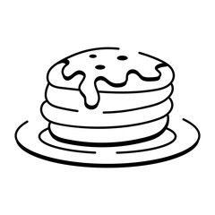 A sketchy style icon showing pancake
