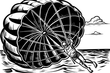 SVG design blending Halloween themes with a playful summer vibe. Exciting Summer Camp Adventure with Thrilling Water Sports Activity