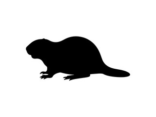 Beaver silhouette vector flat illustration design.