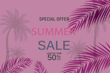 Obraz premium pink summer template background