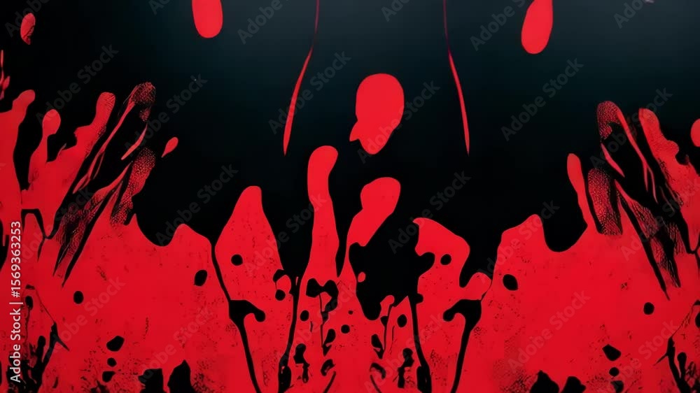 Poster an abstract background shows a dramatic interplay of red and black, creating a textured and visually