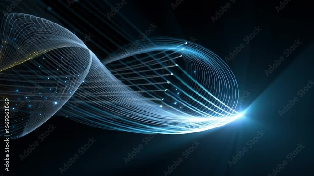 Poster abstract digital wave: an elegant and captivating digital representation of a flowing wave, rendered