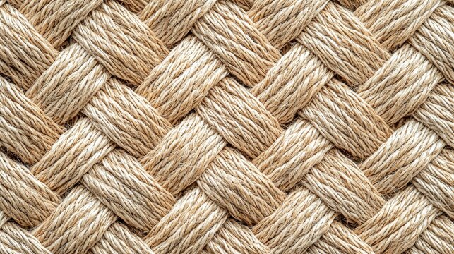Sisal weave pattern texture natural fiber detailed interlaced beige neutral seamless organic variations eco-friendly minimal background design surface - Powered by Adobe