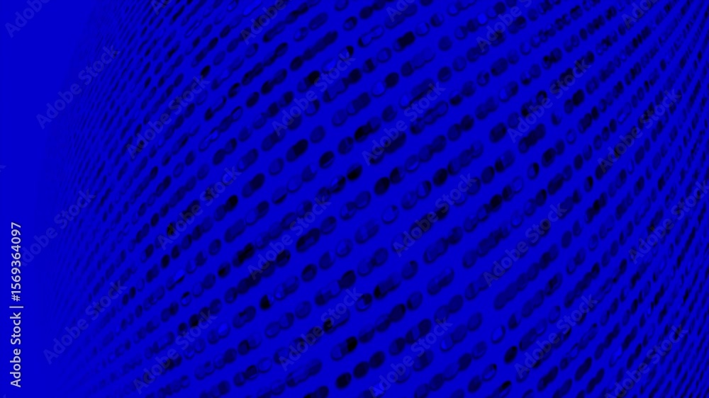 Poster blue color diagonally moving circular shapes 3d design loop able geometrical background